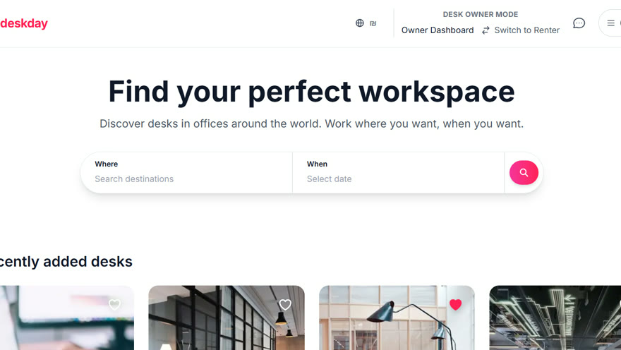 deskday – מרקטפלייס לעמדות עבודה